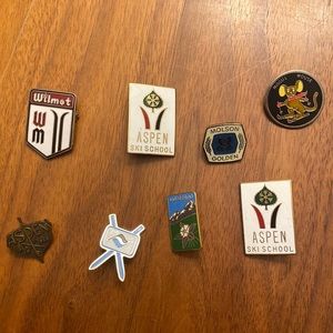 Vintage ski pin bundle